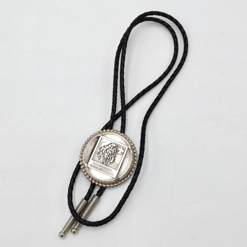 1973 National Scout Jamboree Silver BSA Braided Necklace Adjustable 16" NEW - Picture 2 of 5